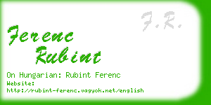 ferenc rubint business card